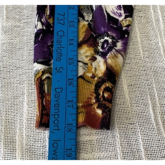 Joseph A. Women Petite Medium Cardigan Sweater Floral Painterly 3/4 Sleeve PM - Picture 12 of 12